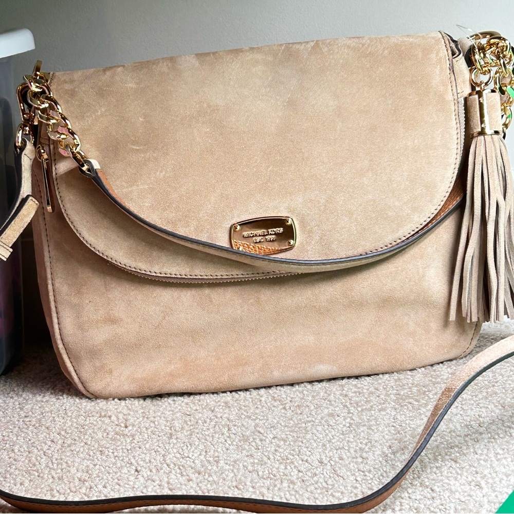 Michael Kors suede tan handbag